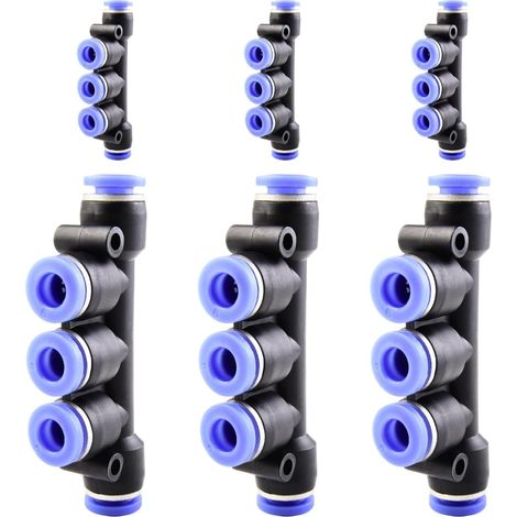 10 pièces 16 mm répartiteur en Y à 3 voies, raccord pneumatique, rapide plastique raccords Push to Connect, adaptateur de conduite d'air PY - PK-6mm (1/5)