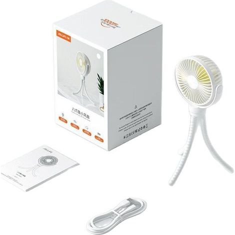 Ventilatore per passeggino, ventilatore flessibile con treppiede 【4000 mAh】 con 4 velocità, ventilatore portatile da scrivania personale, ventilatore girevole a 720° per passeggino, culla, seggiolino 