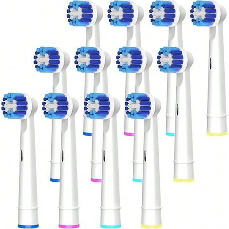Têtes de brosse de rechange compatibles avec 12 têtes de brosse à dents électriques professionnelles, recharges Pro100 1000 1500 4000 5000 7000 8000 9600 etc., 12 unités, emballage de 1 pièce, 1 pouce (1/4)