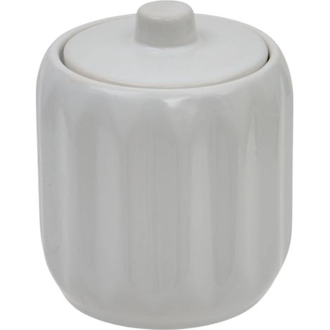 Pot à Cotons en Grès "Suny Colorama" 12cm Blanc (1/3)