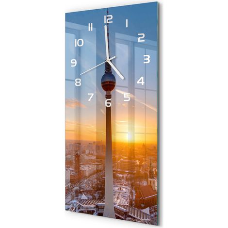 Horloge Murale Rectangulaire Verticale Prête à Accrocher Moderne Tour de télévision 30x60 cm (1/5)
