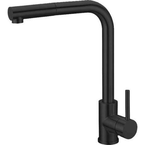 Mice - Grifo de cocina monomando con Ducha Extraíble, Grifo para Fregadero, Grifo de Cocina Monomando color Negro Mate GCE006/NG (1/4)