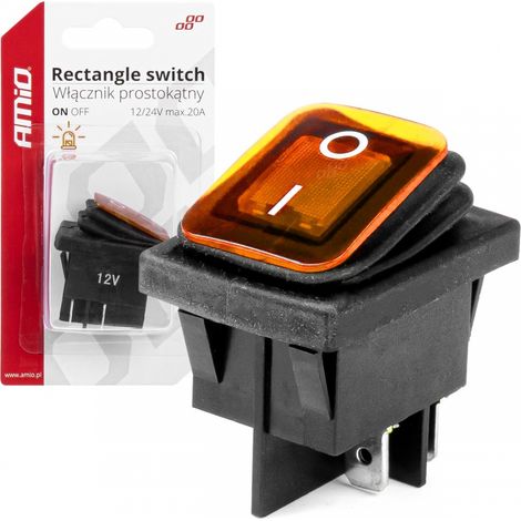 Interruttore rettangolare illuminato amio-03091 (1/5)
