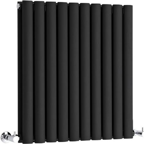 Hudson Reed – Radiateur horizontal en acier noir 63,5 x 59 cm – Puissance 932W – Design moderne pour espaces réduits – Garantie 20 ans