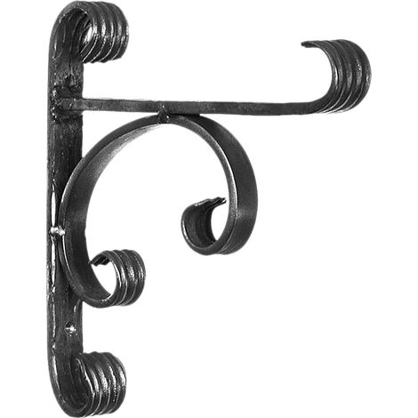 Deco Fer Forge – Potence en fer forgé 250mm x 240mm – Finition patte d'oie – À visser avec 2 trous de 6,5mm – État brut prêt à peindre