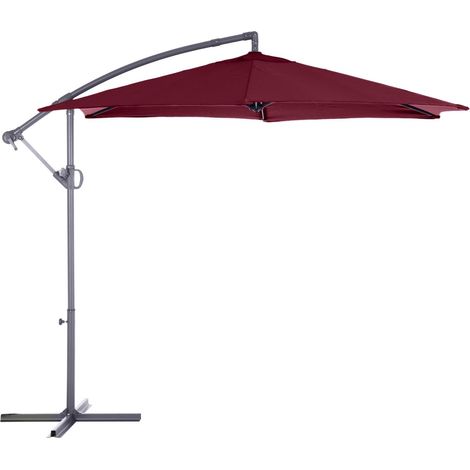 Hesperide – Parasol déporté rond 300 cm – Mât en aluminium rotatif 360° – Toile polyester 200 g/m² – Cheminée d'aération pour circulation d'air