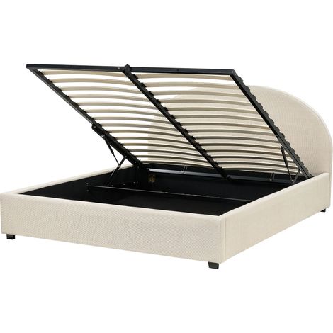 Letto matrimoniale contenitore minimalista 160 x 200 beige Vaucluse (1/5)