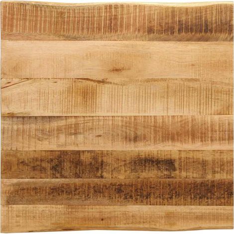 Tischplatte mit Baumkante 40x40x3,8 cm Raues Mango Massivholz