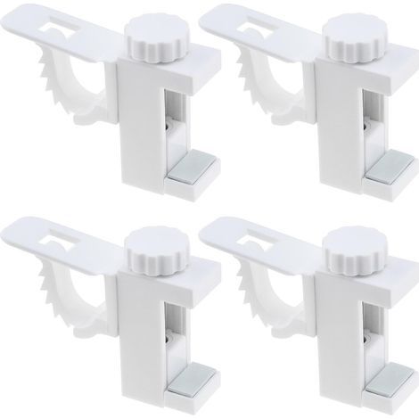4pcs Support de Tige de Barre Transversale Réglable Support Non Pliant pour Tringles à Rideaux Support Serviette Support de Stockage Crochet Supports de Stockage (1/5)