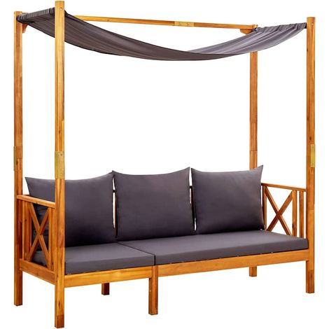 Maison Exclusive - Gartenbank mit Tisch & Fußhockern Massivholz A (1/5)