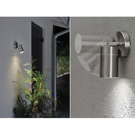 2er-Set Edelstahl Wandspot MODENA, GU10, Höhe 15 cm, IP44 (1/5)