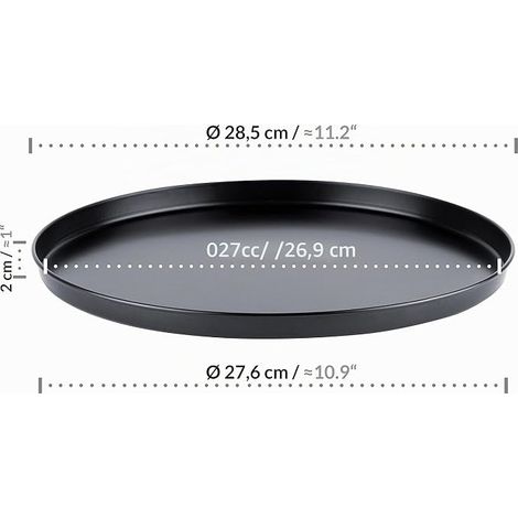 plaque pizza ronde 28 cm, set, revêtement, plaque de cuisson ronde, utilisation polyvalente (1/4)
