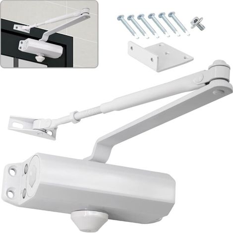 Automatic Hydraulic Door Closer with Latch, Hold Open, Adjustable Spring Door Closer, Buffer Closer for Commercial and Home Use 25-45 kg Door