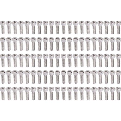 100 Stück Sechskant-Zylinderschrauben, verzinktes Stahlschrauben-Set, Industriebefestigungen M4x0,7mm2800-0004-