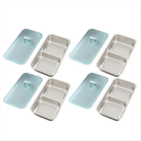 Wiederverwendbare, doppelwandige Lunchboxen aus Edelstahl mit Deckel, ideal für Ausflüge und Outdoor-Aktivitäten. (1/5)