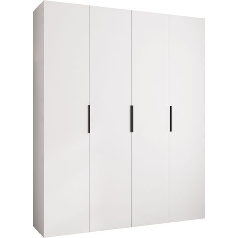 Armario Hartford 574, Negro, 246x200x52cm, Puertas de armario: Con bisagras, Número de estantes: 16