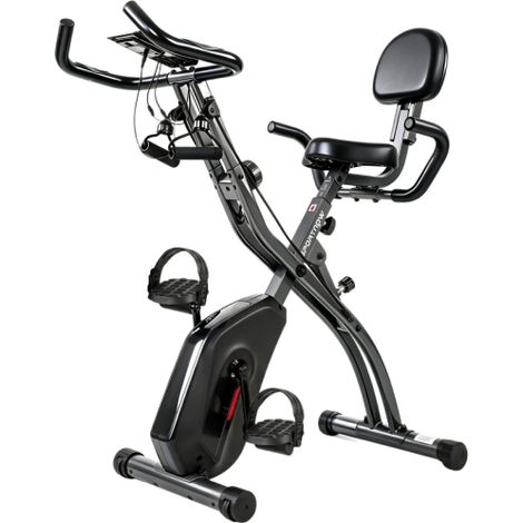 Cyclette 3 in 1, pieghevole, reclinata e silenziosa, con display LCD, sensore di frequenza cardiaca Bluetooth e fascia elastica. Servizio di riparazione a domicilio disponibile. (1/5)