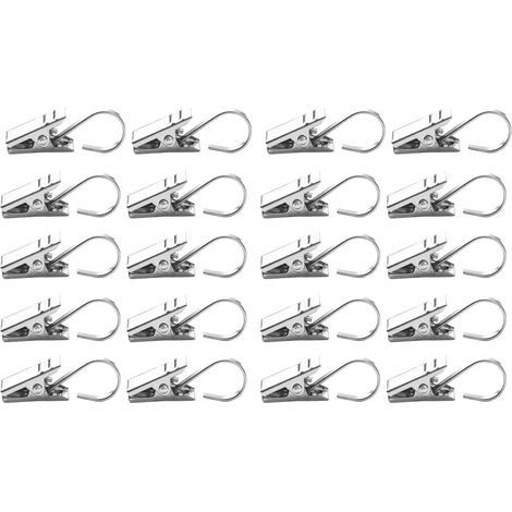 20 Pcs Pince Rideau en Acier Inoxydable, Crochet Rideau pour la Maison (1/5)