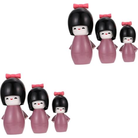 2 Ensembles Poupée Kimono Figurine Fille Kimono Figurine Poupées Miniatures Décor pour La Maison Décoration De Poupée Japonaise Ornement De Bureau s De 3 pièces 2 (1/5)