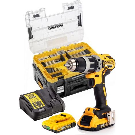 Dewalt DCD796D2 18v XR Brushless Combi Hammer Drill Tstak - 2x 2.0ah + 85 Pc Set (1/4)