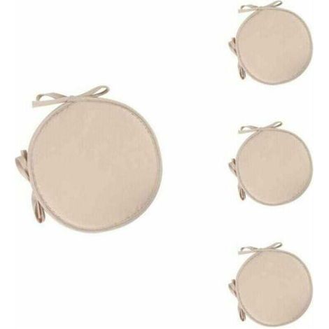 Pack de de 4 Rond Coussin de Siège Coussins de Chaise Rond Galettes , XU,de Chaise Coussin pour Salle à Manger Jardin Maison Bureau Cuisine(beige) -