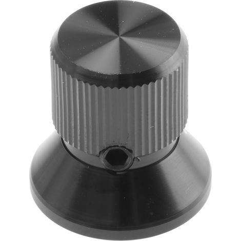 Bouton de potentiomètre RS PRO, Axe de 6.4mm, Diamètre de 19mm, Vis sans tête ( Prix pour 1 )