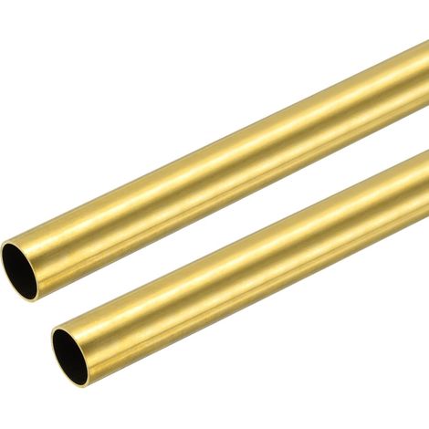 Brass Pipe, 24 mm Outer Diameter x 0.5 mm Thickness Wall x 102 mm (4 Inches) Length Brass H65 Round Seamless Straight Metal Tube for DIY Crafts (Pack of 2) (1/5)