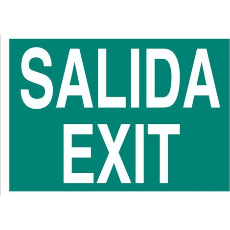 Señal de evacuación Salida Exit de solo texto                                                   Señal PVC luminiscente       210X148
