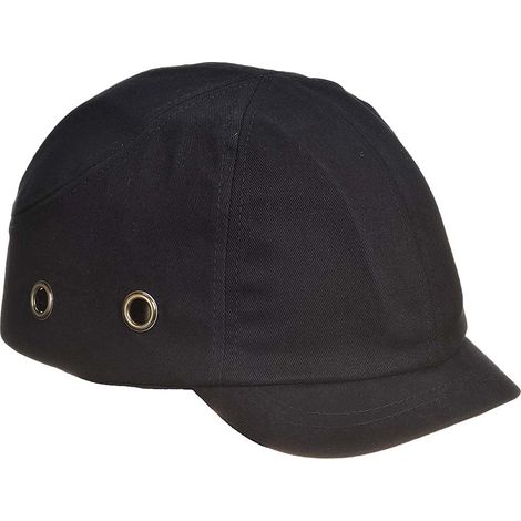 Portwest Short Peak Bump Cap, Taglia: Taglia unica, Colore: Nero, PW89BKR