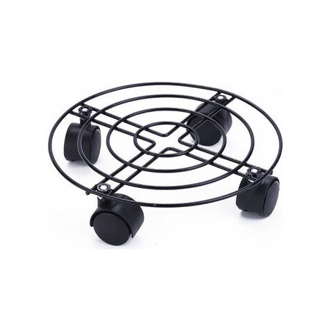 Support à roulettes pour pots de fleurs 🔥 Édition noire 🔥 25 x 6 cm  Rouleur pour pots d'intérieur  Support à roulettes en acier, revêtement noir, avec rebord  Charge maximale : 60 kg