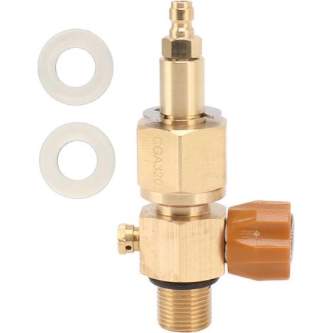 Valve de remplissage de bouteille de CO2 en laiton anticorrosion M18 x 1,5 mâle doré haute pression pour remplacement (1/5)