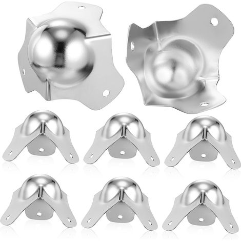 Lot de 8 protections d'angle métalliques argentées pour sols, meubles (1/5)