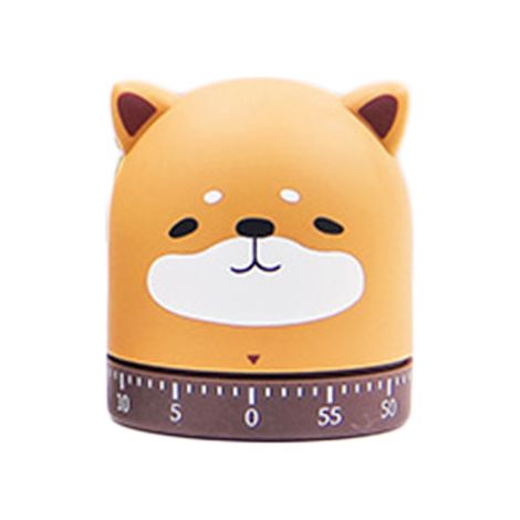 Minuteur de cuisine mécanique, Noël, vacances, nouvel an, cadran à remontage de 60 minutes, rotatif à 360°(Shiba Inu)