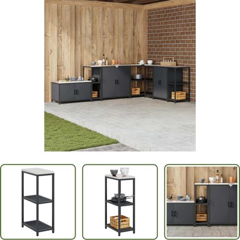 vidaXL Küchenorganisation - Küchenaufbewahrung mit Regal Anthrazit 60 x 50 x 92 cm Stahl (1/5)
