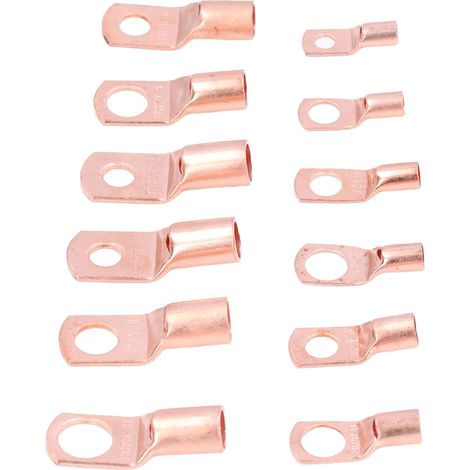 170-teiliges Set Kupferringkabelschuhe für Batteriekabel, 12 Größen, Rohrkabelschuhe AWG4 AWG6 AWG8 AWG10 AWG12 (1/5)