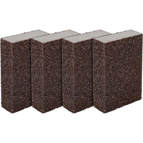 Lot de 4 éponges/Blocs de ponçage pour Surfaces humides et sèches, Grossier (Grade 80 à 100) ponçage (1/5)