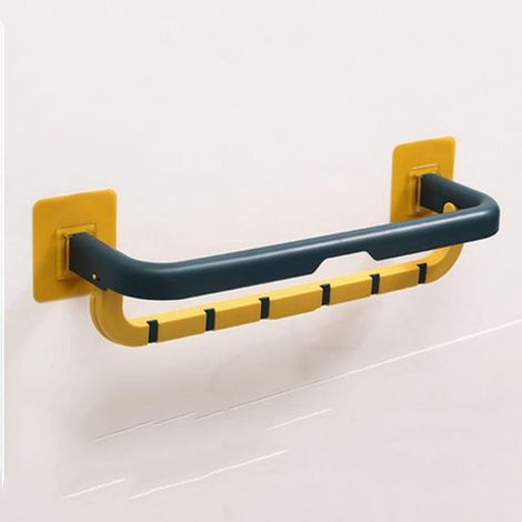 Adhesive Towel Rack Wall Mounted Bathroom Towel Bar with 2