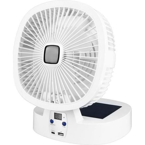 Vvikizy ventilateur solaire portable Ventilateur de camping solaire pliable et rechargeable avec 3 electromenager ventilateur (1/4)