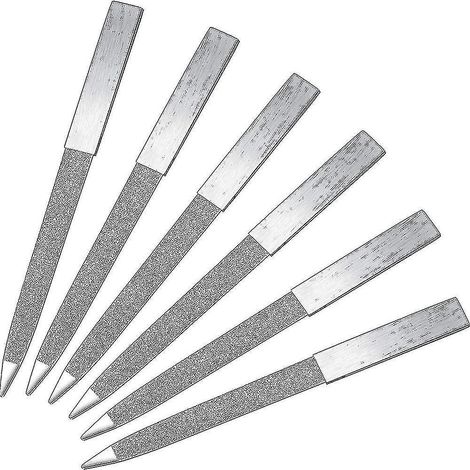 Lot de 6 limes à ongles diamantées en acier inoxydable, double face, polisseuse en métal (1/5)