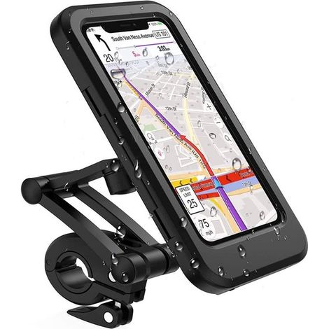 Supporto per cellulare, supporto GSM/Cellulare, impermeabile, antiurto, compatibile con touchscreen, rotazione a 360°, per smartphone fino a 6,8 pollici (1/5)