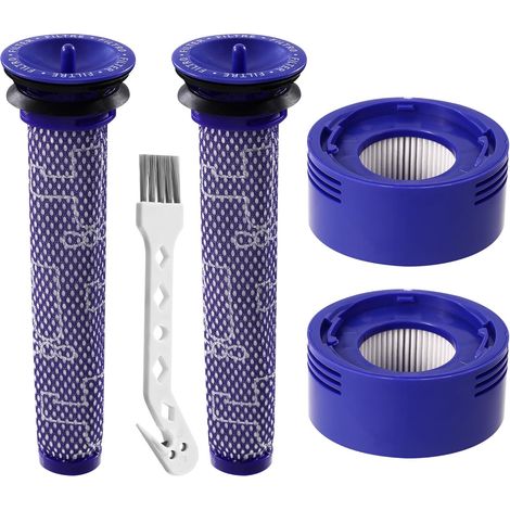 4 Filterzubehör für Dyson V8 V7, 2 Nachfilter und 2 Vorfilter anwendbar für Dyson V7 V8, 1 Reinigungsbürste, Dyson V8 Filterersatzteile können die Luft effektiv reinigen (1/5)