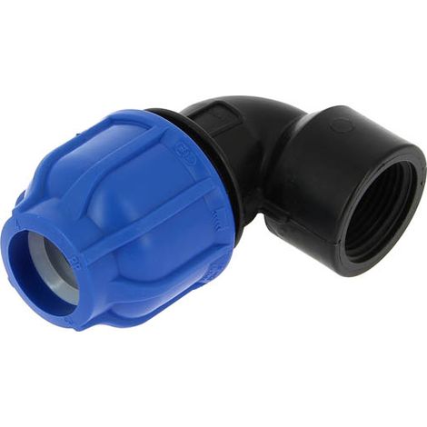 Coude 90° polypropylène compression 10bar Femelle 1" PE Ø25