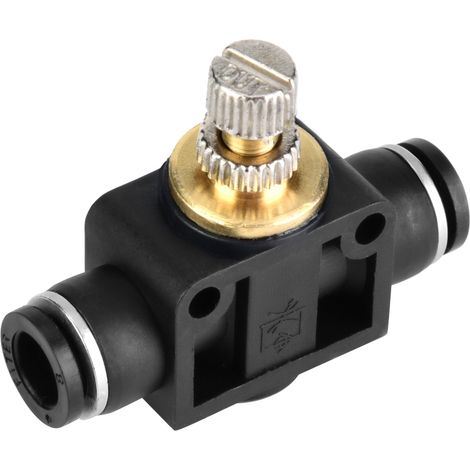 4/6/8mm Schlauch Luftdurchflussregler T-förmiges Rohr Pneumatikverschraubung Regelventil (6mm) (1/5)
