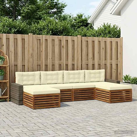 vidaXL Sofagarnituren mit Kissen 6 pcs Massivholz Akazie (1/5)