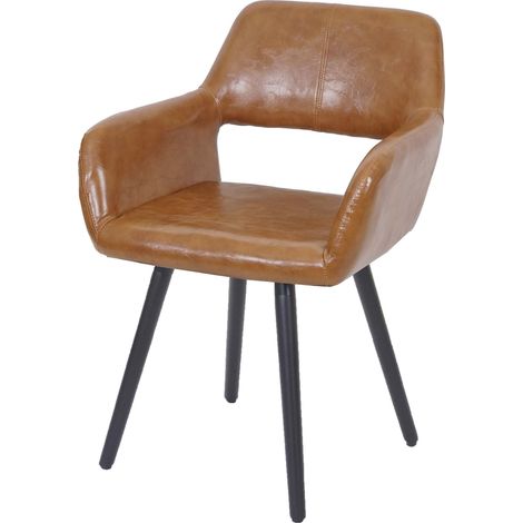 Esszimmerstuhl HHG-428 II, Stuhl Küchenstuhl, Retro 50er Jahre Design Kunstleder, Wildlederimitat, dunkle Beine