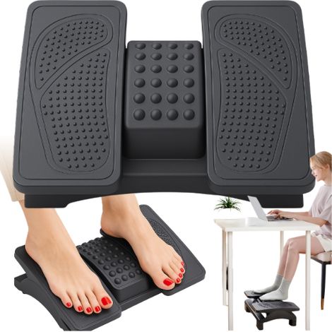 Reposapiés ergonómico de oficina con ajuste independiente para masajeador de pies debajo del escritorio BECKE