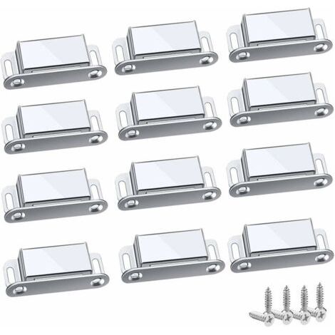 BUNTHAUS Loquet Magnetique, 12 Pièces Aimants loqueteaux magnétiques Placard Aimant Puissant Robuste Jusqu'à 6kg, Pour Tiroirs Porte de Douche Aimanté Armoire Placard, Cabinet, Meubles (45mm-12pc) (1/5)