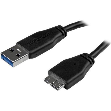 StarTech.com Câble SuperSpeed USB 3.0 slim A vers Micro B de 15 cm - Mâle / Mâle - Noir (1/5)