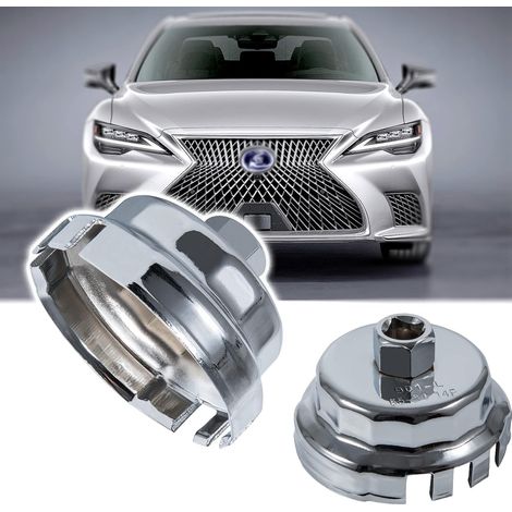 Clé à filtre à huile 64 mm/14 rainures pour le changement de filtre à huile de voiture pour RAV4, Highlander, Camry, Tundra, Sienna et CONVIENT AUX moteurs 2,5-5,7 L (1/5)