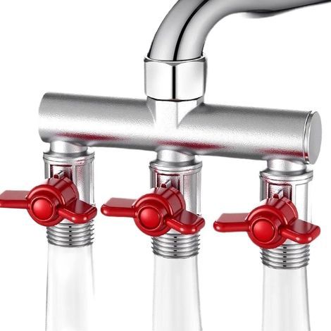 3 Wege Schlauchsplitter Robust Anschlüsse mit Absperrventil (1/5)